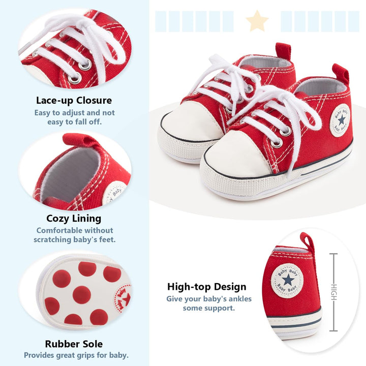 Save Beautiful Baby Girls Boys Canvas Sneakers Soft Sol