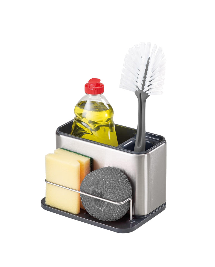 Surface Sink Caddy Stainless Steel Sponge Holder Organizer for Kitchen, Large, Grey