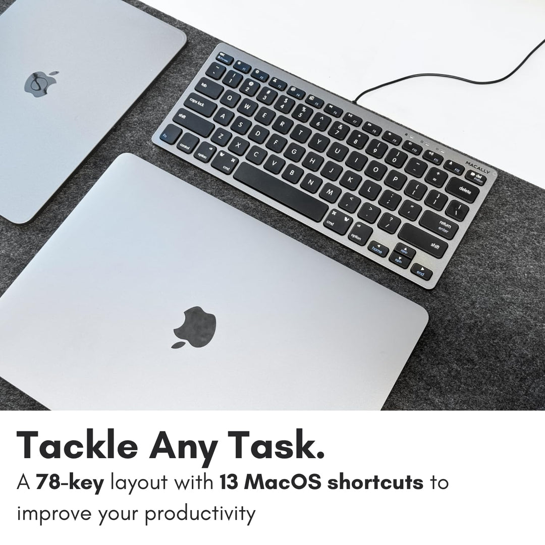 Macally Small USB Wired Keyboard for Mac and Windows - 