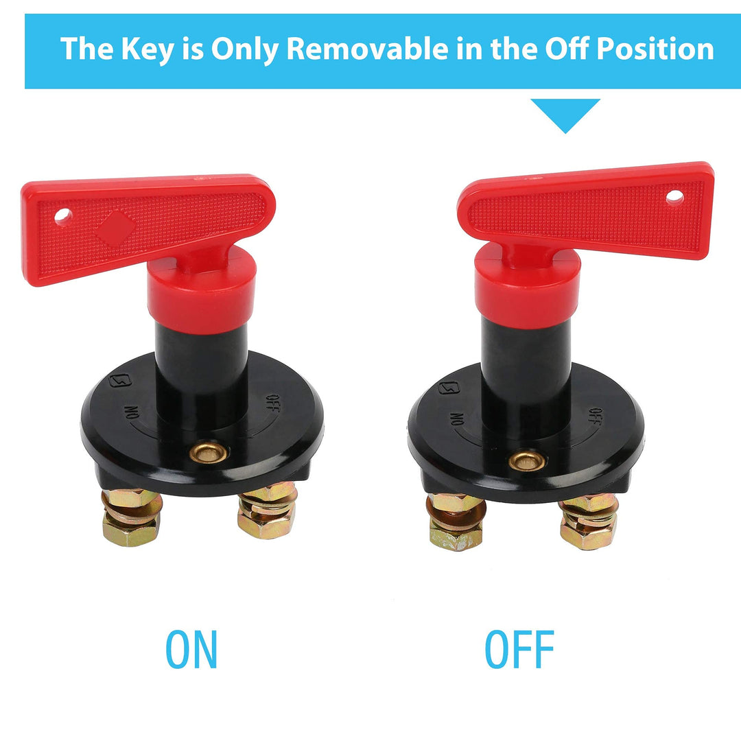 Battery Disconnect Switch with Keys, 12V-24V Battery Ki