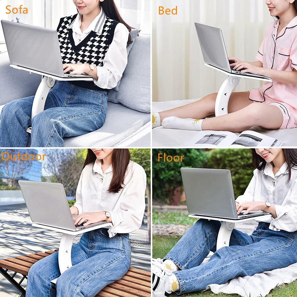 Portable Laptop Stand New Lap Desk for Laptop Adjustable Computer Stand Mount for Bed Sofa Couch Car Seat Floor Foldable Tray Table Pad Ergonomic Notebook Holder Gifts for Fathers Kid Adults