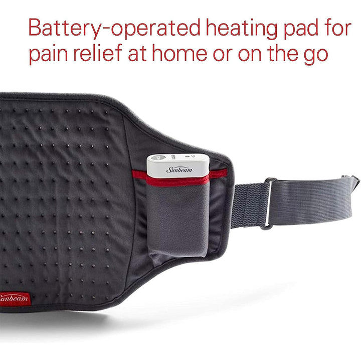 Cordless Heating Pad, Rechargeable, Portable, 9.5 x 12, Pain Relief for Back, Shoulder, and Cramps, Slate Grey