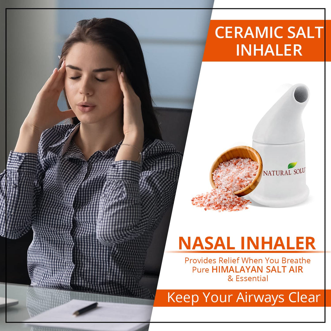 Natural Solution Pink Himalayan Salt Inhaler with 2 Pink Himalayan Crystal Salt Bags + Free Soap Bar