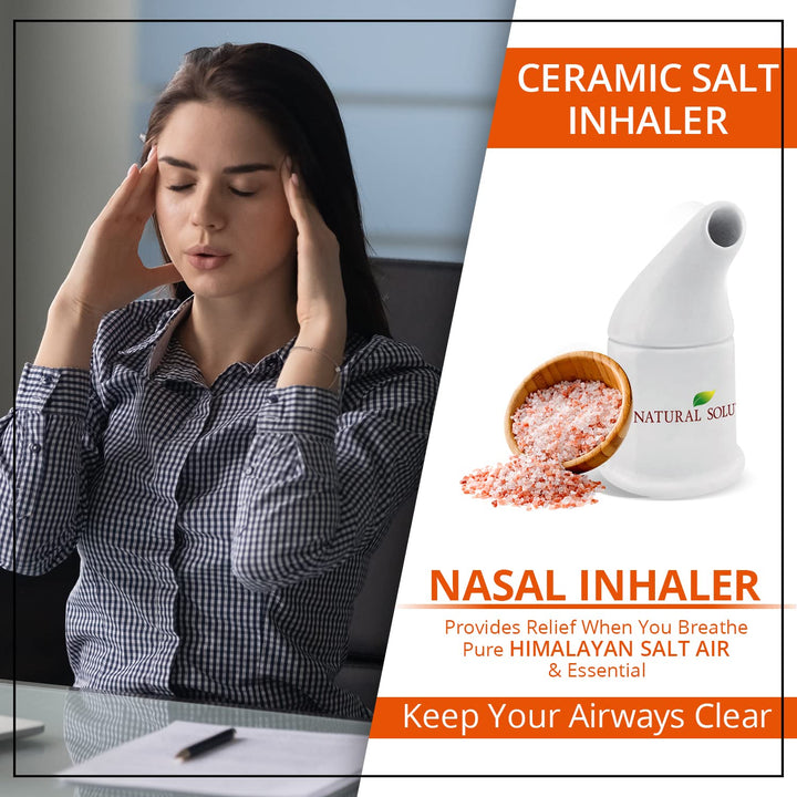 Natural Solution Pink Himalayan Salt Inhaler with 2 Pink Himalayan Crystal Salt Bags + Free Soap Bar