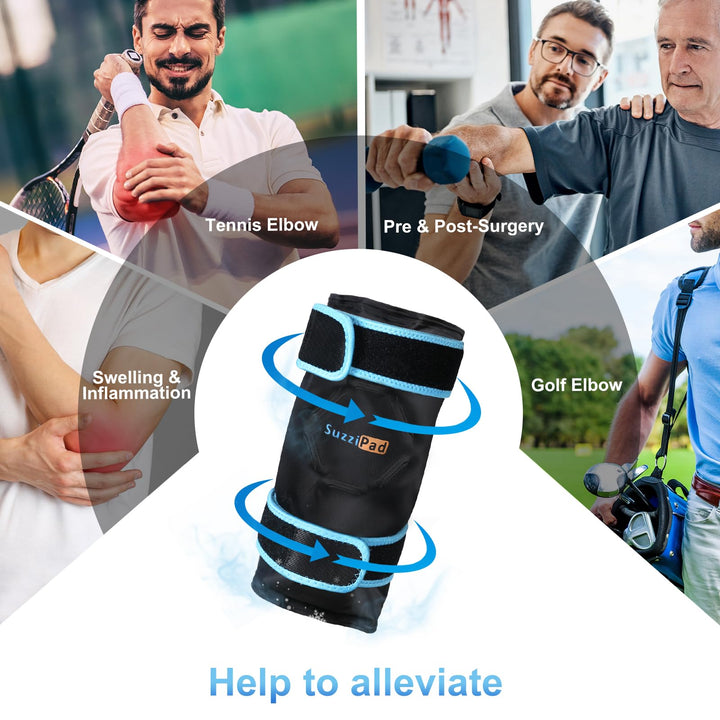 SuzziPad Elbow Ice Pack for Tendonitis and Tennis Elbow