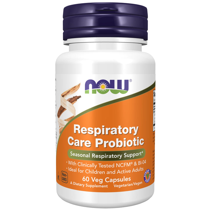 NOW Foods Supplements, Respiratory Care Probiotic, with Clinically Tested NCFM® & BI-04, 60 Veg Capsules