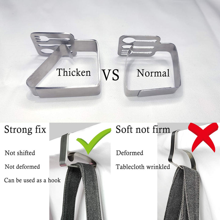 Tablecloth Clips for Outdoor Dining Table 8 pcs Picnic Tables Clips Thickened Strong Stainless Steel,Table Cloth Clips Holders Ideal for Outdoor and Indoor,Home,Restaurant, Party (Tableware)