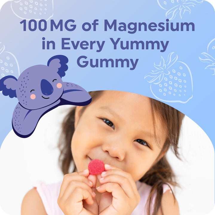 Magnesium Calming Gummies for Children's Relaxation & Natural Wake-Sleep Cycles | Relaxing Magnesium for Kids with Chamomile & Lemon Balm | Non-GMO Gluten-Free, Third-Party Tested | Calm Gummies 60ct