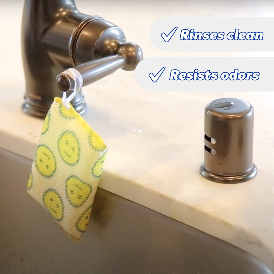 Scrub Daddy Scour Pads - Scour Daddy - Multi-Surface Scouring Pad, Absorbent, Durable, FlexTexture Sponge, Soft in Warm Water, Firm in Cold, Scratch Free, Odor Resistant, Easy to Clean 3ct (Pack of 1)