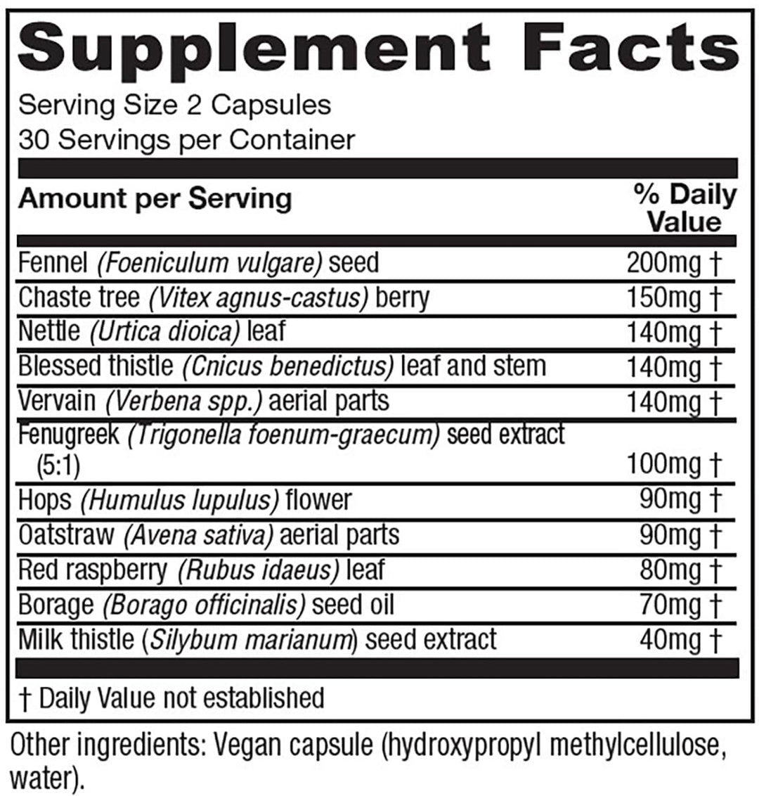 Vitanica LactationBlend, Lactation Supplement for Increased Breast Milk Supply and Flow Organic Breastfeeding Support, with Fennel, Milk Thistle, Fenugreek and More, Non-GMO, Vegan, 60 Capsules