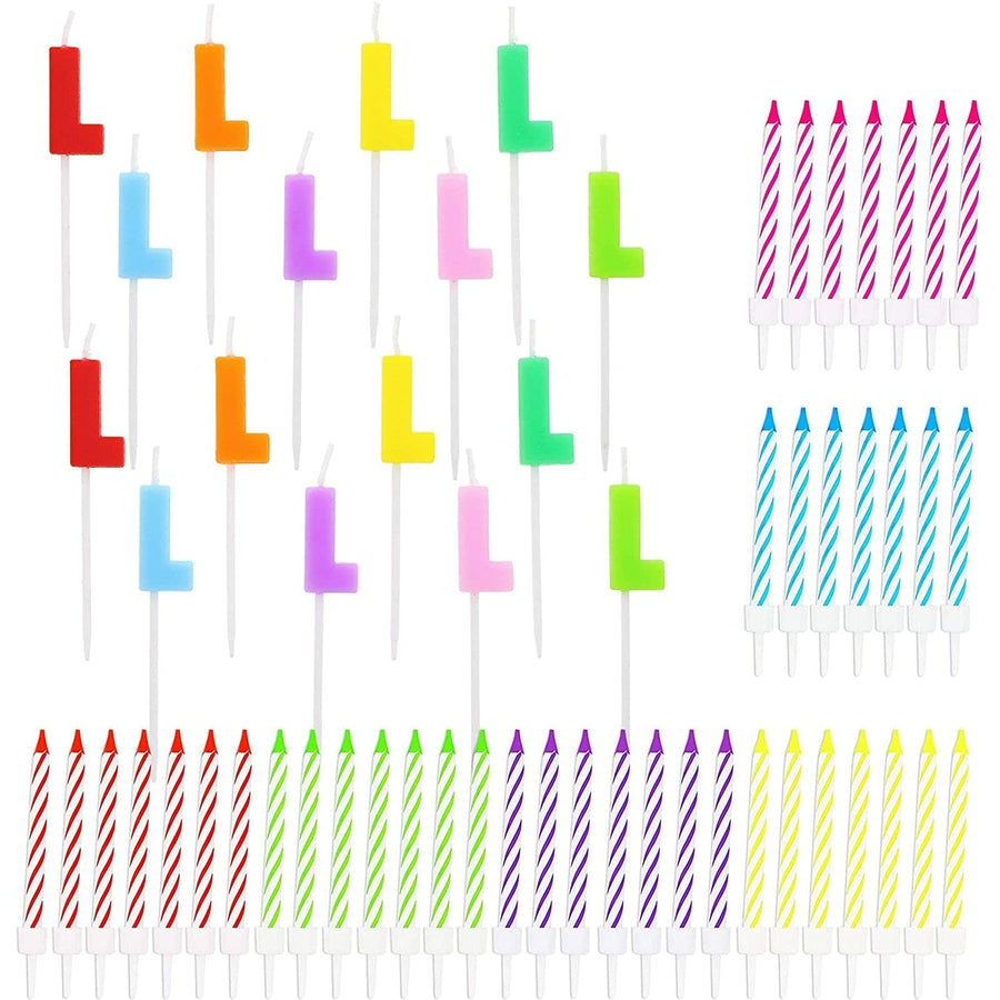 Letter L Birthday Cake Candles Set with Holders (96 Pac