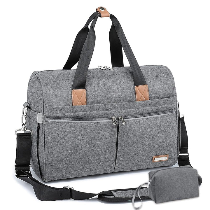 Diaper Bag Tote, Hospital Bags for Labor and Delivery, Multifunction Large Travel Weekender Overnight Bag for Mom and Dad, Convertible Baby Bag for Boy and Girls Gray