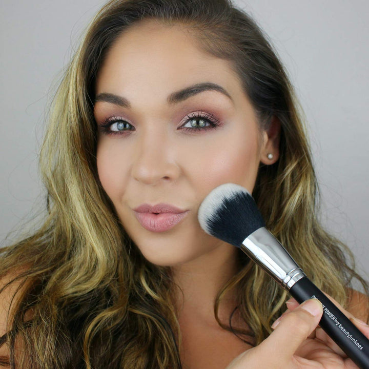 Pro Large Finishing Powder Makeup Brush, Face and All Over Body Bronzer, Loose, Mineral, Pressed, Translucent Powders, Soft, Synthetic, Vegan, Cruelty Free