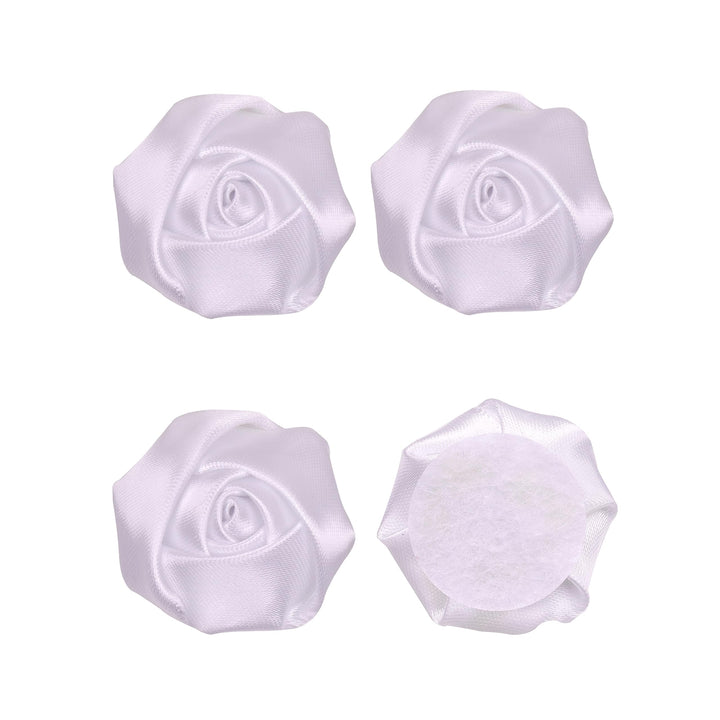 20pcs Satin Ribbon Rose Flower DIY Craft s (White)
