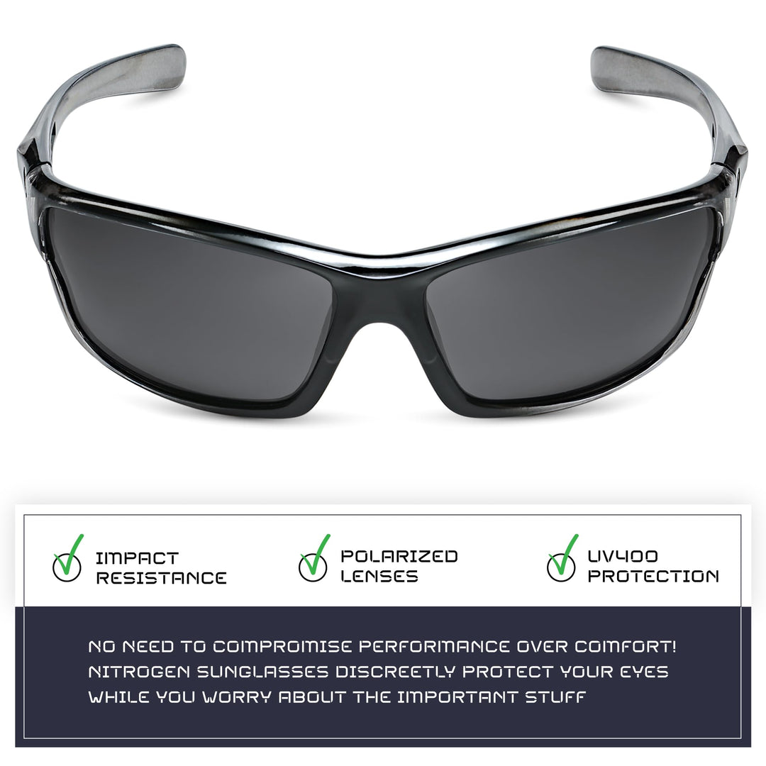 Nitrogen Polarized Wrap Around Sport Sunglasses for Men Women UV400 Driving Fishing Running Sun Glasses