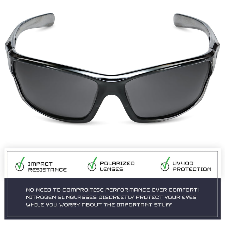 Nitrogen Polarized Wrap Around Sport Sunglasses for Men Women UV400 Driving Fishing Running Sun Glasses