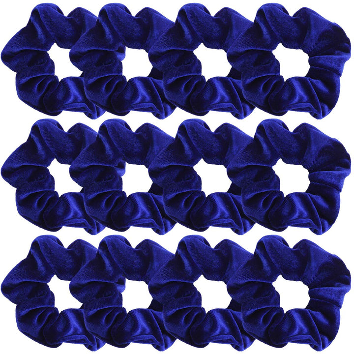 12 Pack Hair Scrunchies for Women Royal Blue Velvet Elastics Scrunchy Bobbles Soft Hair Bands Hair Ties