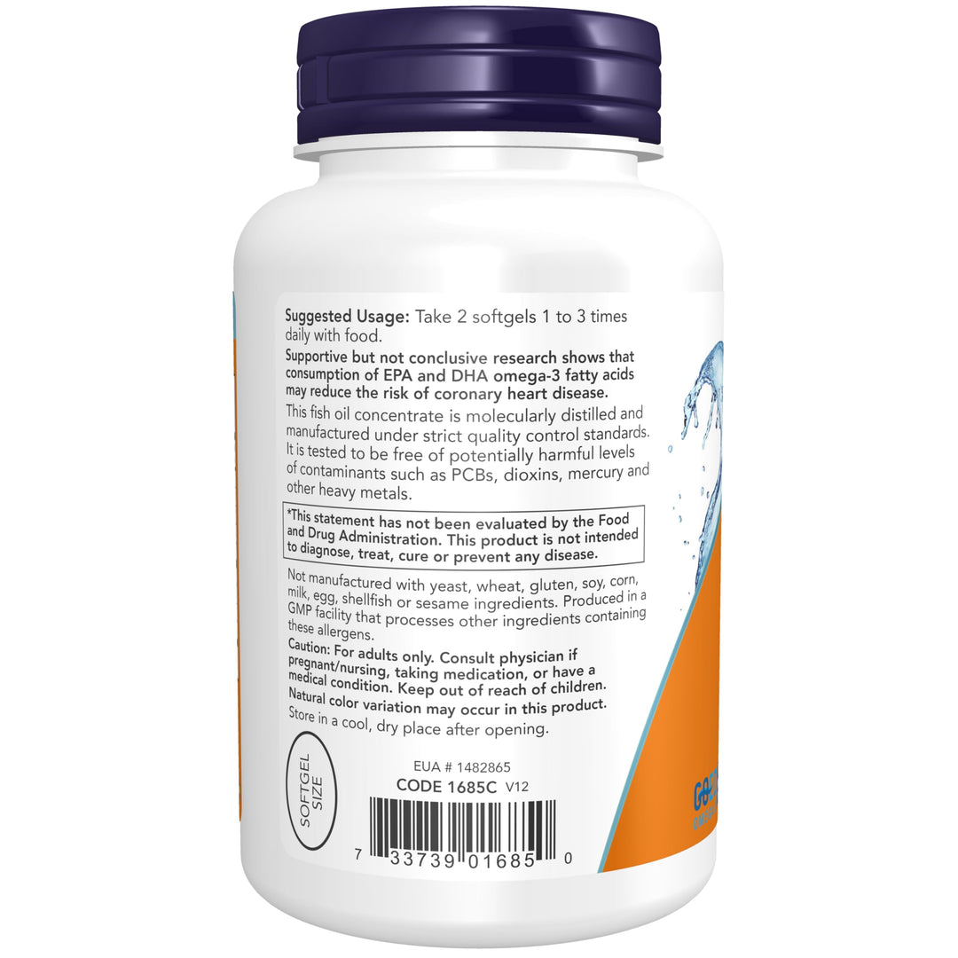 NOW Supplements, Omega-3 Mini Gels, 180 EPA/120 DHA, Mo
