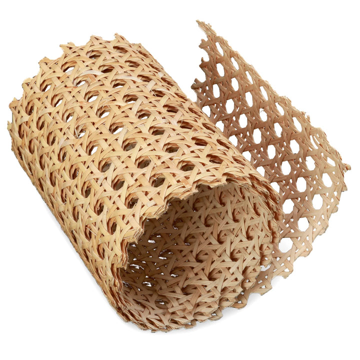 Pllieay 4.5” Width Natural Rattan Cane Webbing Roll, Pre-Woven Wicker Cane Webbing Net 1/2 Fine Open Mesh Cane for Furniture Decor, Caning DIY Projects (3 Feet Roll)