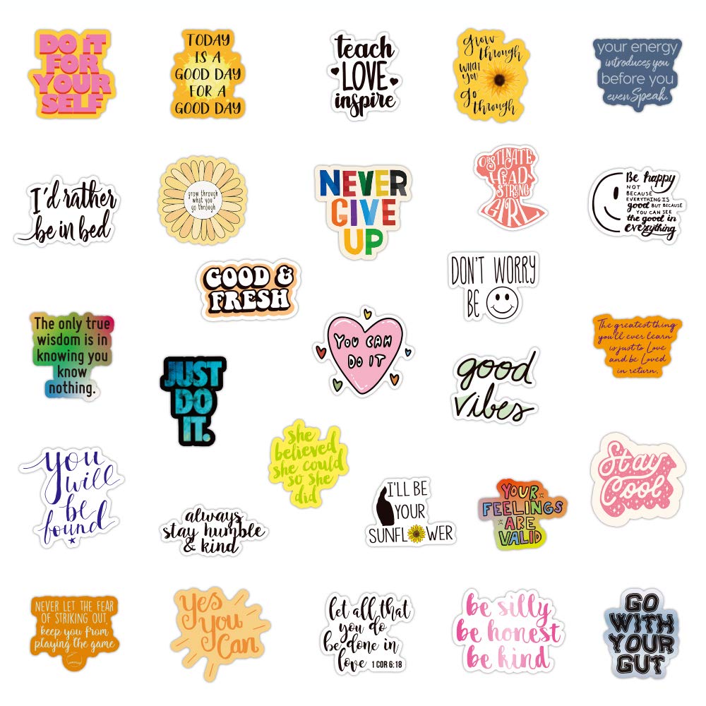 100pcs Positive Affirmation Stickers, Inspirational Words Stickers for Students Teachers Kids Teens Adults, Motivational Quote Stickers for Water Bottle Scrapbook Laptop