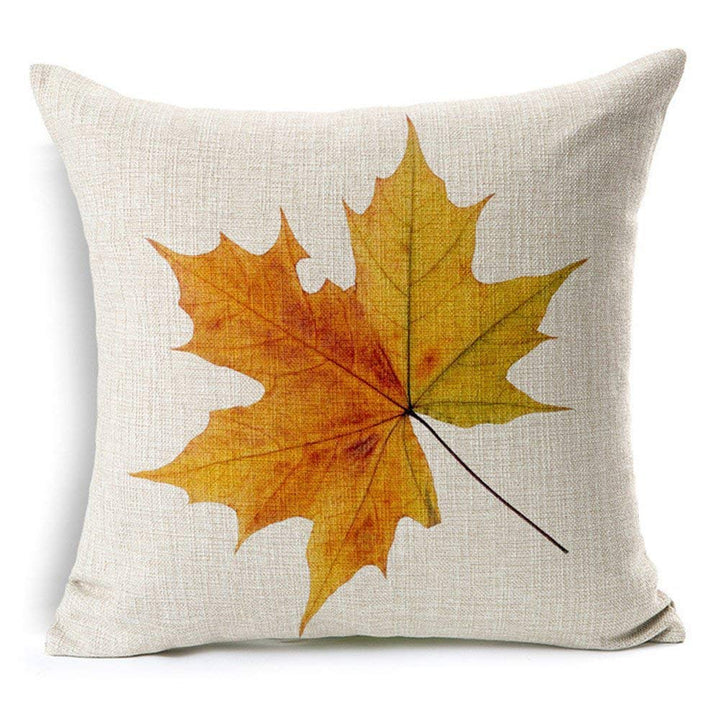 Fall Decor Cotton Linen Leaves,Maple Leaf Autumn Decorations Cushion Covers 18 x 18 Inch Sofa Home Decor Throw Pillow Case for Bed Pillow Covers Set of 4