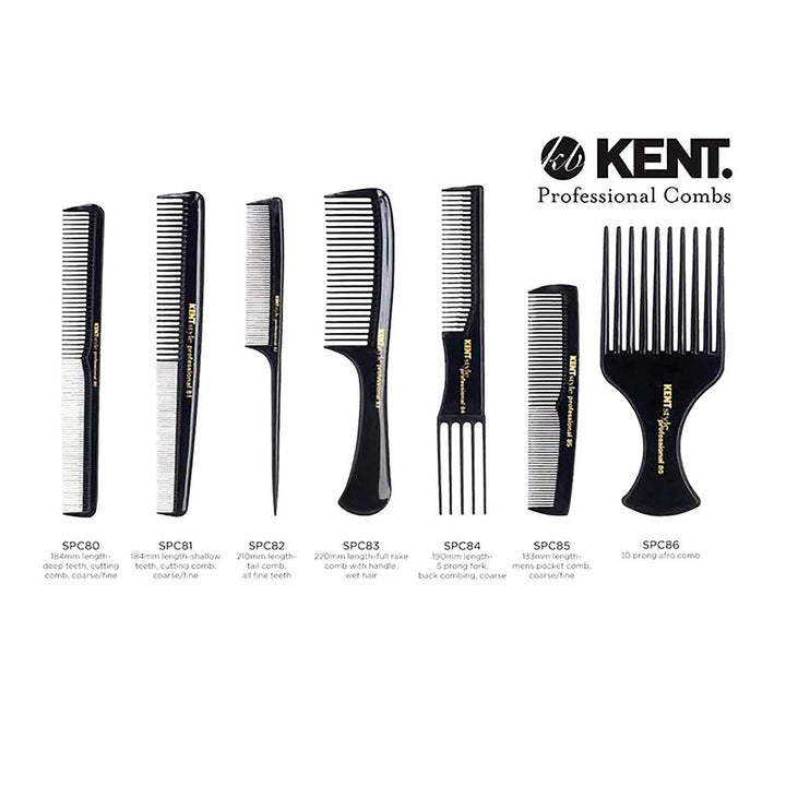 Kent Prong Afro Detangling Comb, Black