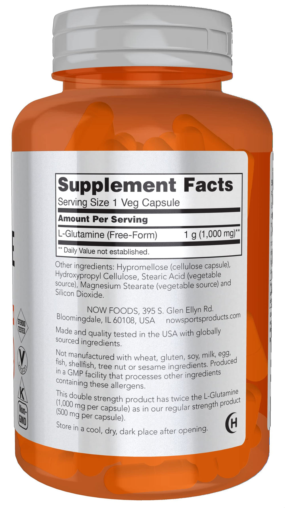 NOW Foods Sports Nutrition, L-Glutamine, Double Strengt