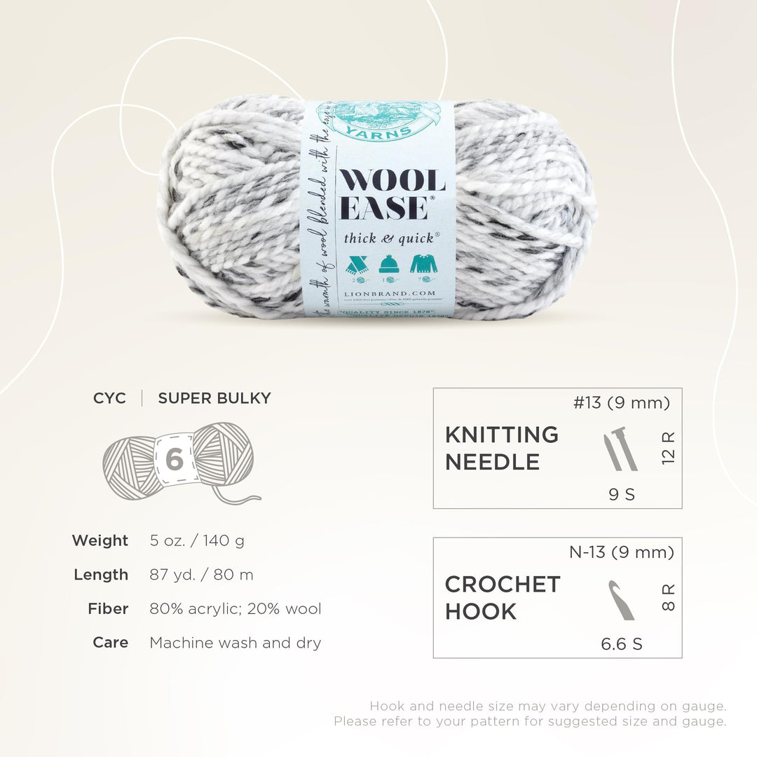 Wool-Ease Thick &amp; Quick Bulky Yarn, Marble