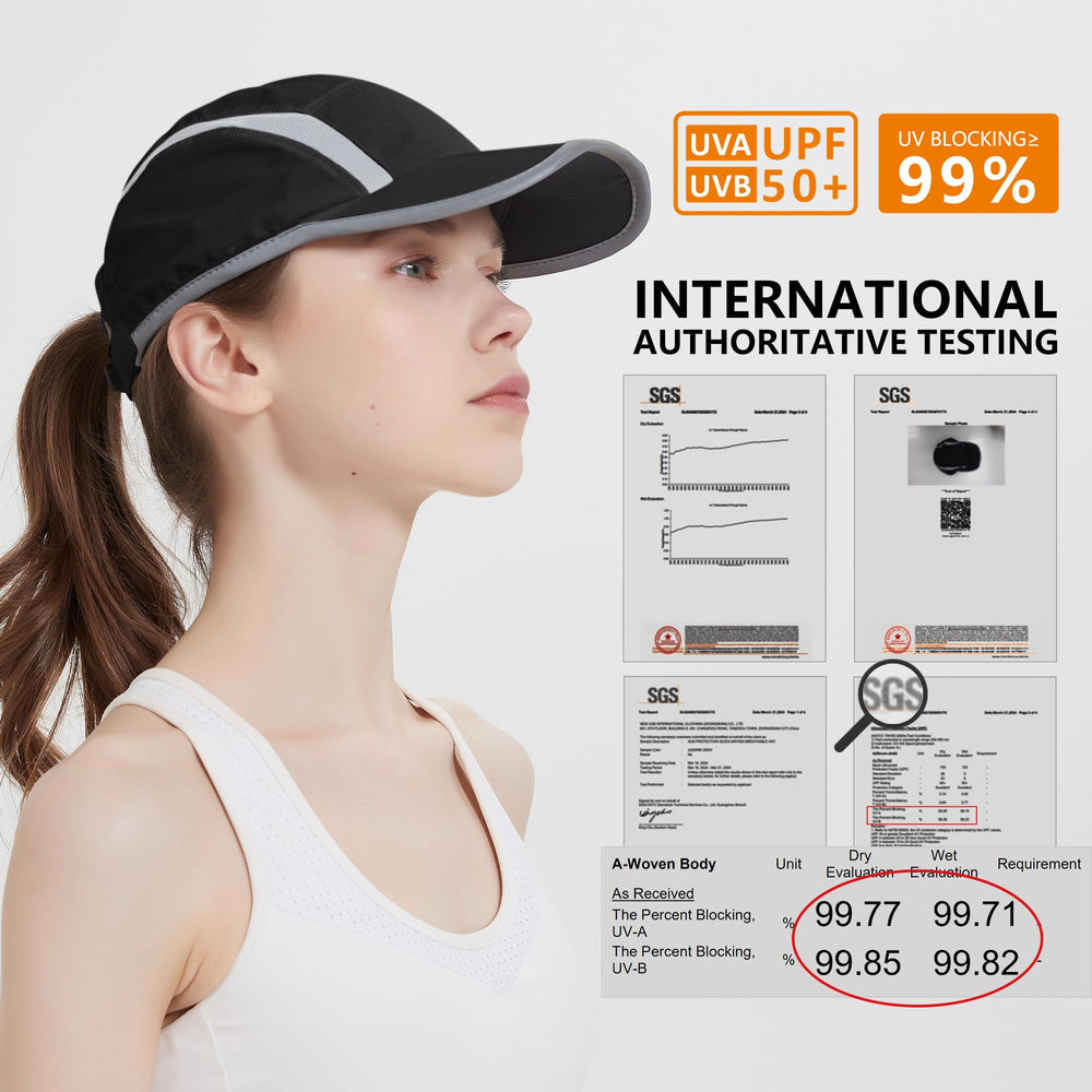 GADIEMKENSD Foldable Run Hat Reflective Baseball Cap Qu