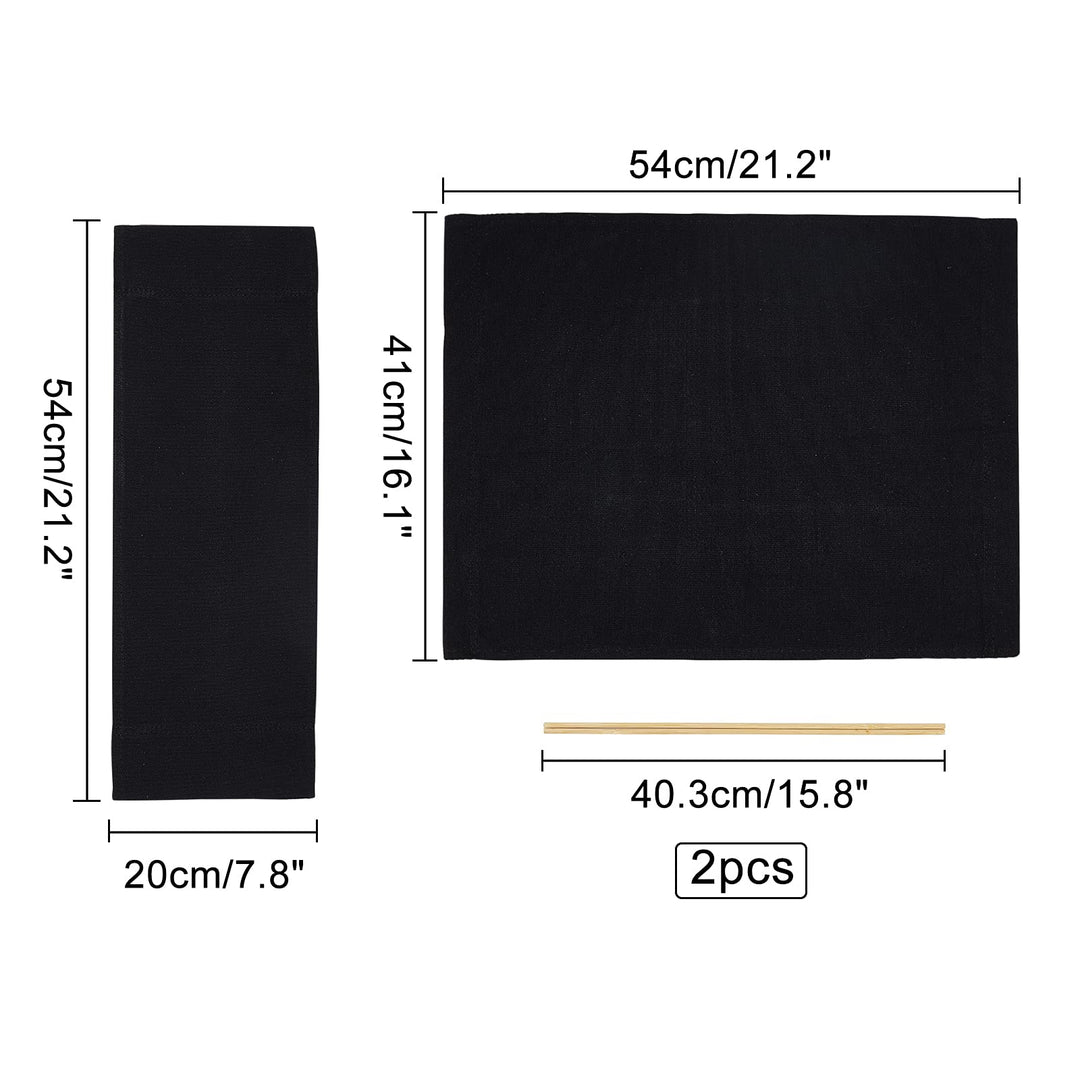 1set 21.2X 16.1/21.2X 7.68 Replacement Cover Canvas, Black Casual Directors Chair Cover Kit Replacement Canvas Seat and Back with Wood Stick for Home Director Chair