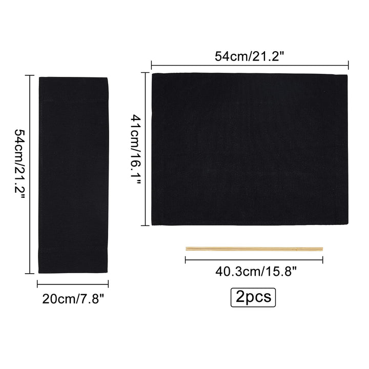 1set 21.2X 16.1/21.2X 7.68 Replacement Cover Canvas, Black Casual Directors Chair Cover Kit Replacement Canvas Seat and Back with Wood Stick for Home Director Chair