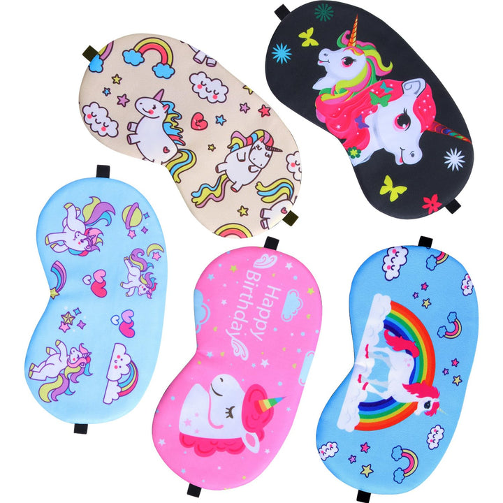 Gejoy 5 Pieces Unicorn Sleeping Mask Blindfold Sleep Mask Eye Mask Cover for Men Women Kids