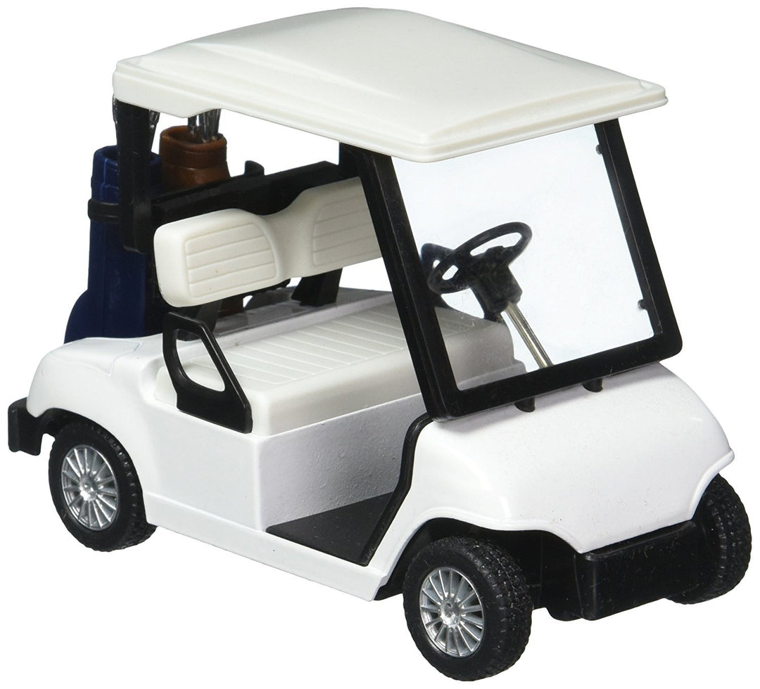 White No Decal Golf Cart 4½ Die Cast Metal Model Pullback Action Toy Car