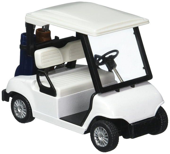 White No Decal Golf Cart 4½ Die Cast Metal Model Pullback Action Toy Car