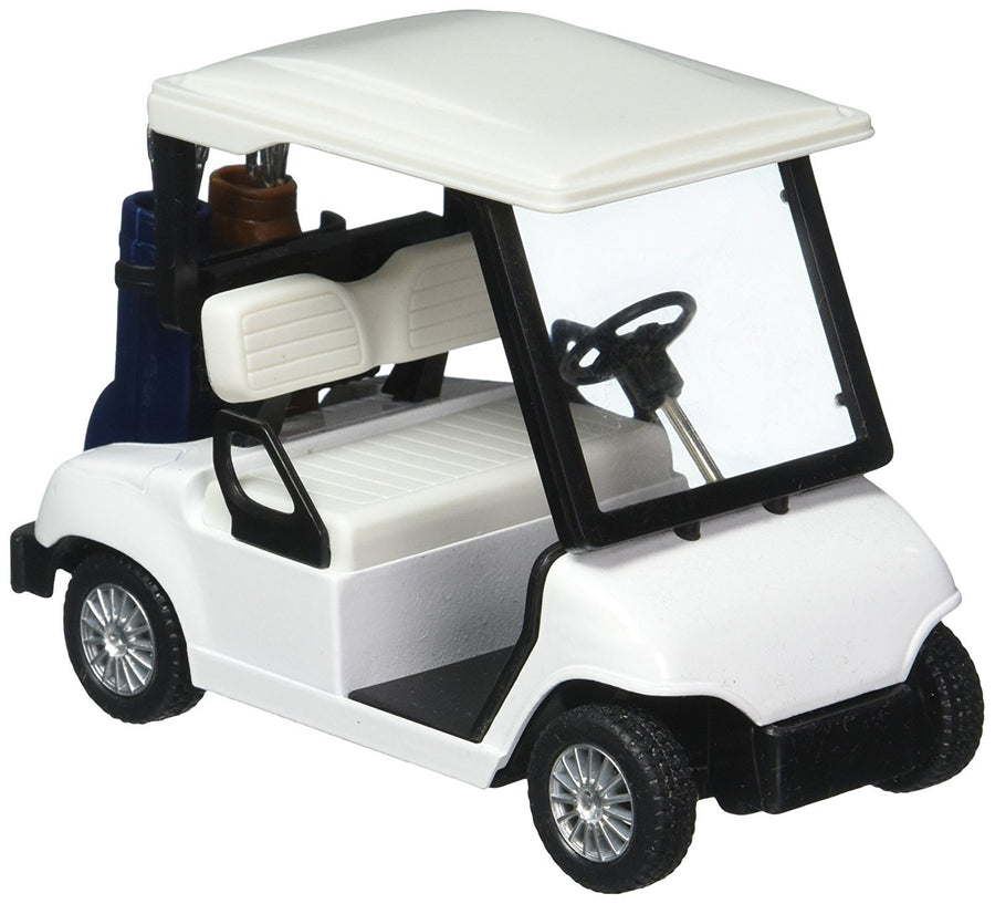 White No Decal Golf Cart 4½ Die Cast Metal Model Pullback Action Toy Car