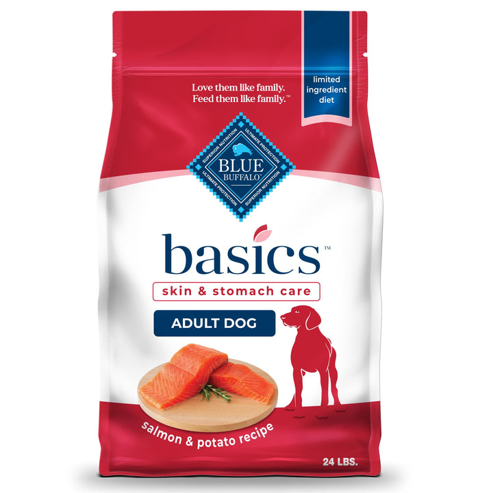 Basics Adult Dry Dog Food, Skin &amp; Stomach Care, Limited Ingredient Diet for Dogs, Salmon Recipe, 24-lb. Bag