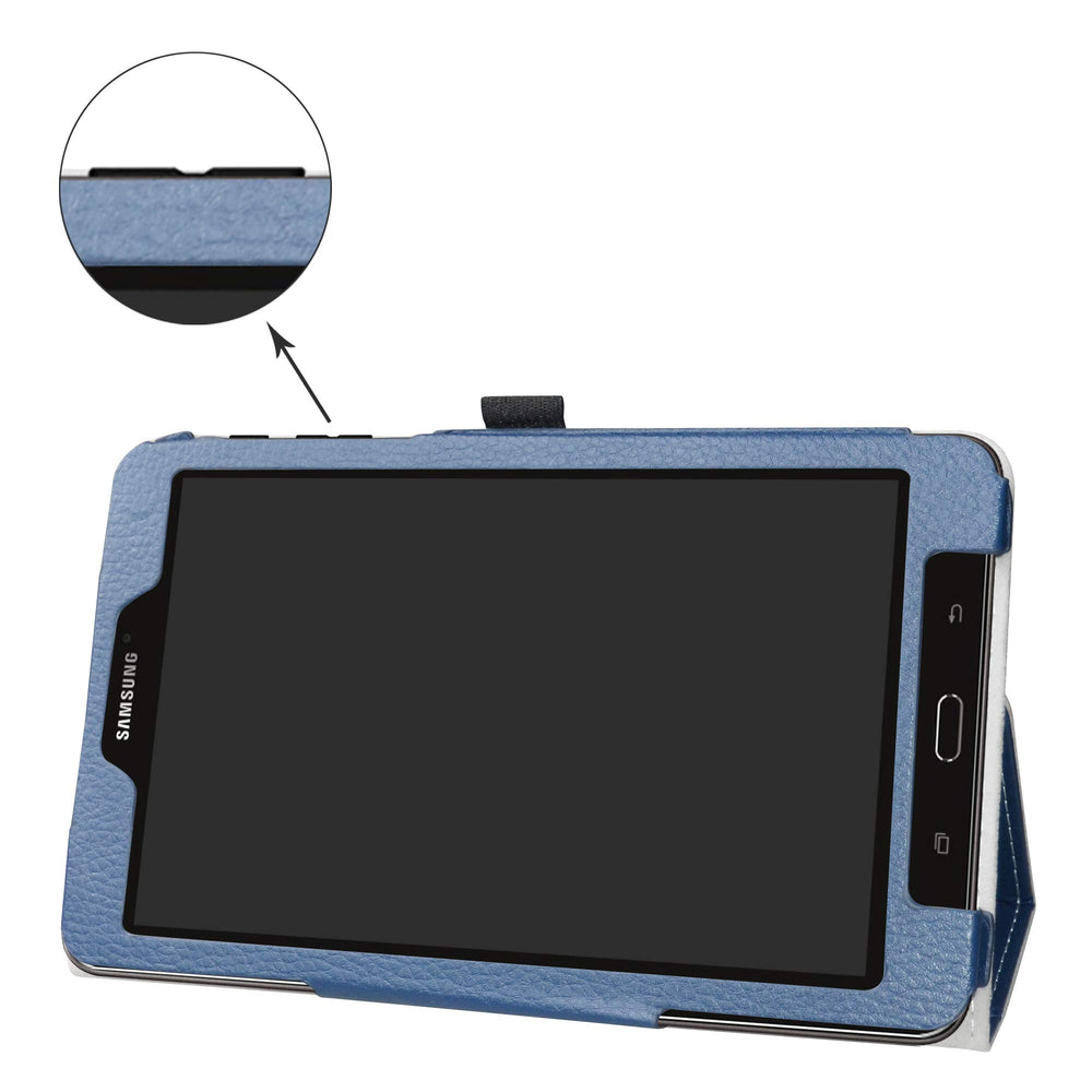 Galaxy Tab E 8.0 Case,Mama Mouth PU Leather Folio 2-Folding Stand Cover with Stylus Holder for 8.0 Samsung Galaxy Tab E 8 T377 Sprint 4G LTE Android Tablet,Dark Blue