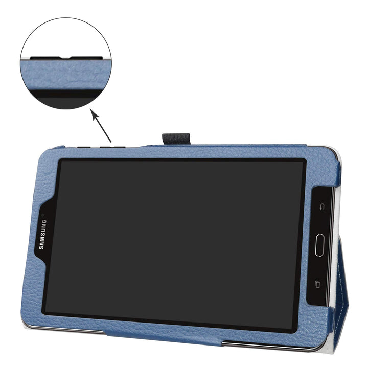 Galaxy Tab E 8.0 Case,Mama Mouth PU Leather Folio 2-Folding Stand Cover with Stylus Holder for 8.0 Samsung Galaxy Tab E 8 T377 Sprint 4G LTE Android Tablet,Dark Blue