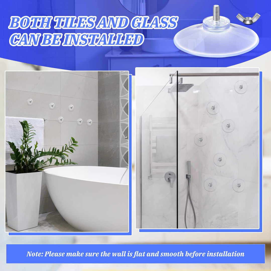 Suction Cups with Screws 4 mm Thread Transparent PVC Suction Cup with Screw Hook 2 Inch Diameter Butterfly Wing Nut Clear Sucker Suction Cup with Cap for Kitchens Offices Bathroom (24 Sets)