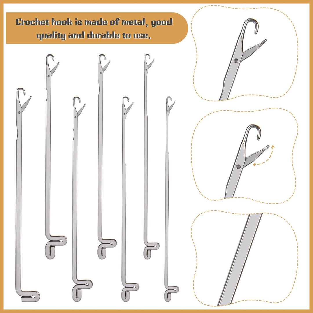 7 pcs Latch Crochet Hooks Sewing Needles DIY Weave Knitting Tools for Revamping Sweater or Socks
