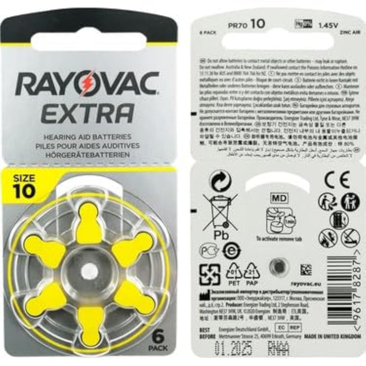Rayovac Extra Advanced Size 10 Hearing Aid Battery (Pac