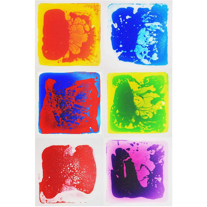 LONGKING 6 Sensory Tiles, 12 x 12 Sensory Floor Tiles, Liquid Floor Tiles, Lava Tiles