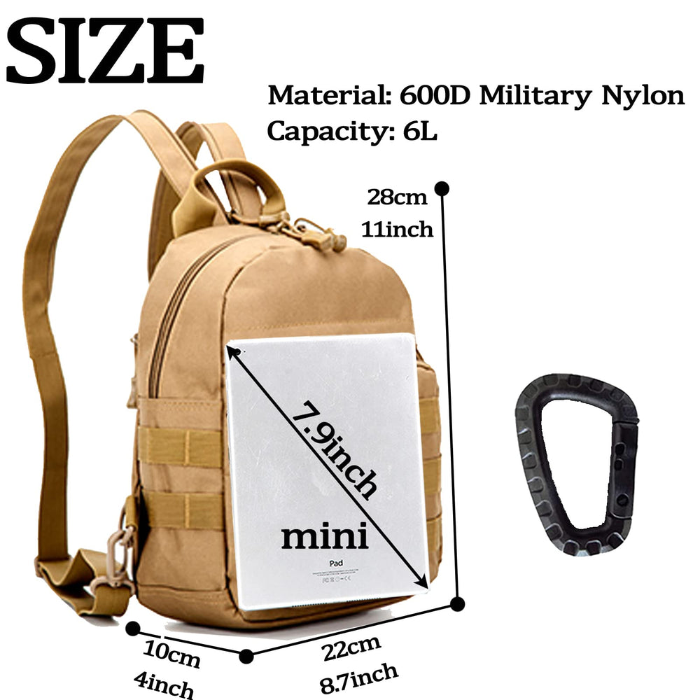 Mini Tactical Backpack, 6L Small Sling Backpacks Should