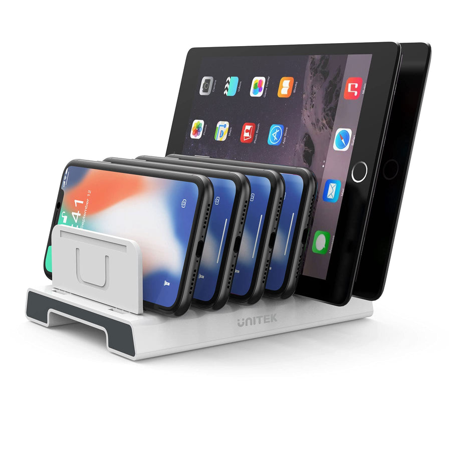 Adjustable Universal Multi Device Organizer Dock Stand Holder Compatible for iPhone, iPad, Kindle, Fire Tablet, Samsung Galaxy, Google Nexus, Pixel, All Electronic Devices-No Charging Port