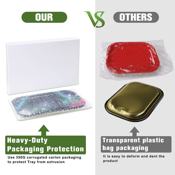Metal Rolling Tray Combo Kit 5.5×7 Durable Premium Stylish Original Art Decorative Tray Smooth Rounded Edges