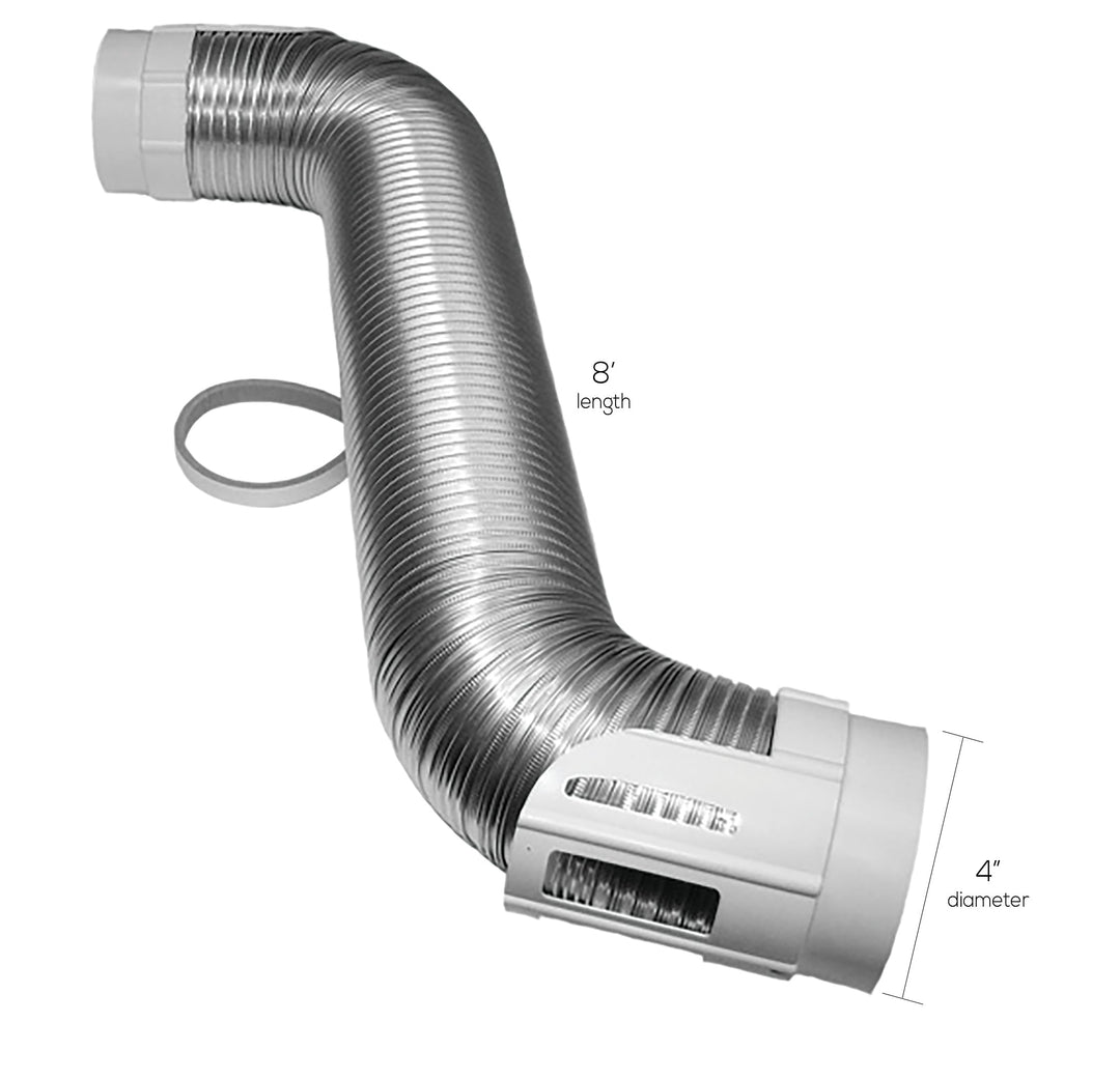 Deflecto Easy Connecting Dryer Vent Hook Up Kit, Flexible Semi-Rigid Aluminum Duct, 4 x 8' (HUPK8WA/4)
