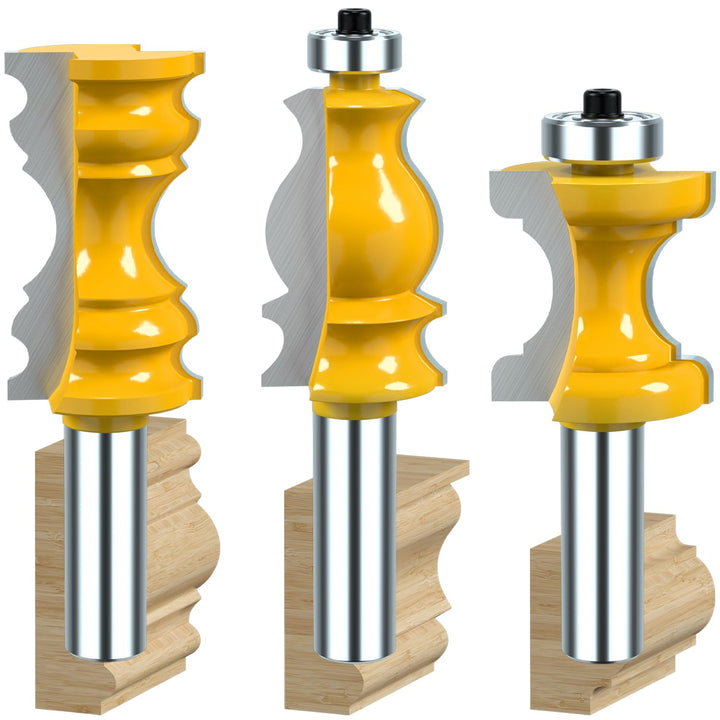 1/2 Inch Shank Architectural Molding Router Bit Set Crown Molding Router Bit Bullnose Bead Column Face Molding Router Bit for Woodworking Tools