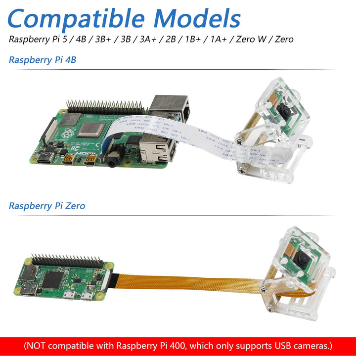 FREENOVE 5MP Camera for Raspberry Pi 5 / 4B / 3B+ / 3B 