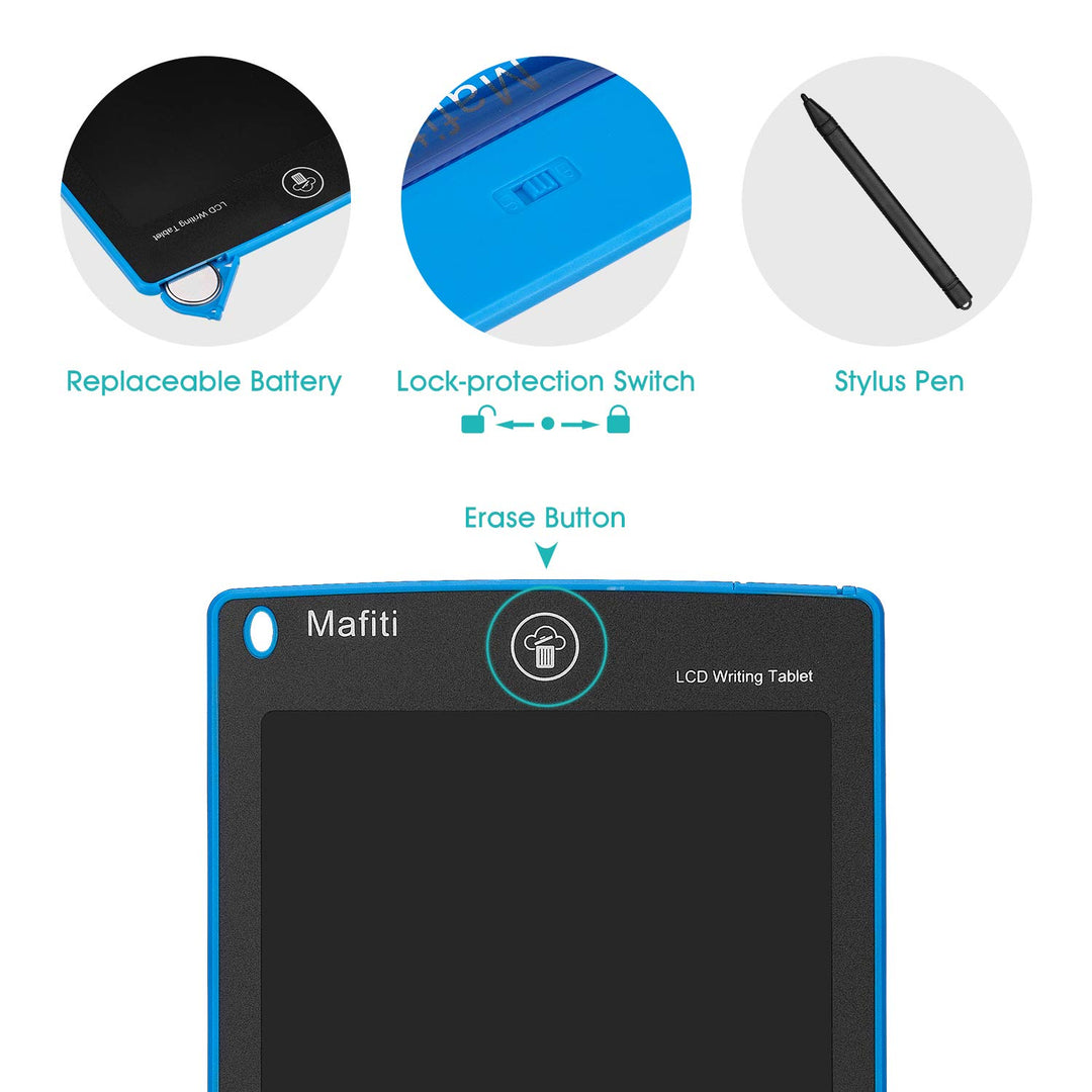 LCD Writing Tablet 8.5 Inch Electronic Writing Drawing Pads Portable Doodle Board Gifts for Kids Office Memo Home Whiteboard Blue