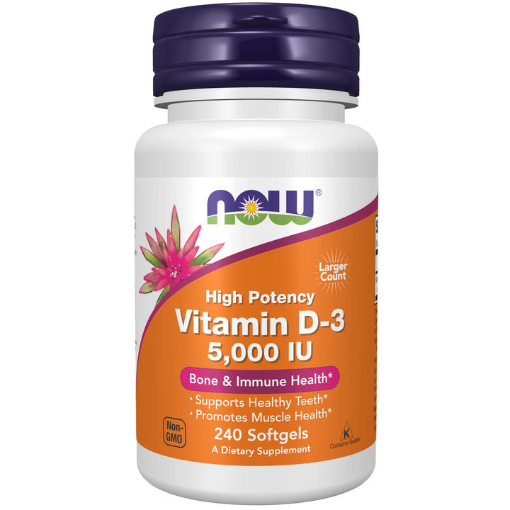 Supplements, Vitamin D-3 5,000 IU, High Potency, Structural Support*, 240 Softgels